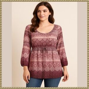 Liz Wear Boho Tunic Long Sleeve XXL